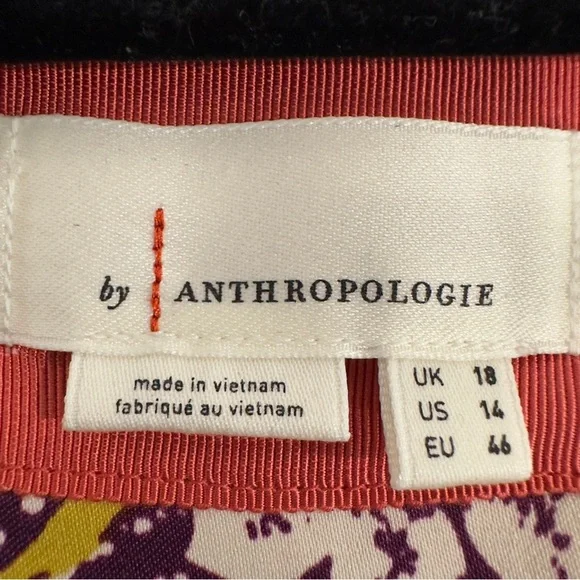 NWOT By Anthropologie Short-Sleeve V-Neck Button-Front Multicolor Midi Dress 14 - Picture 14 of 15